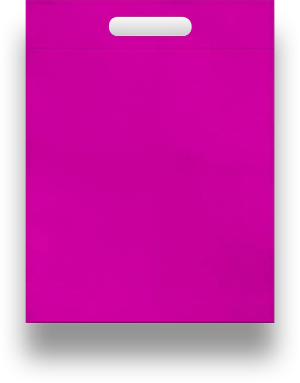 Bolsa ecológica fucsia con asa troquelada